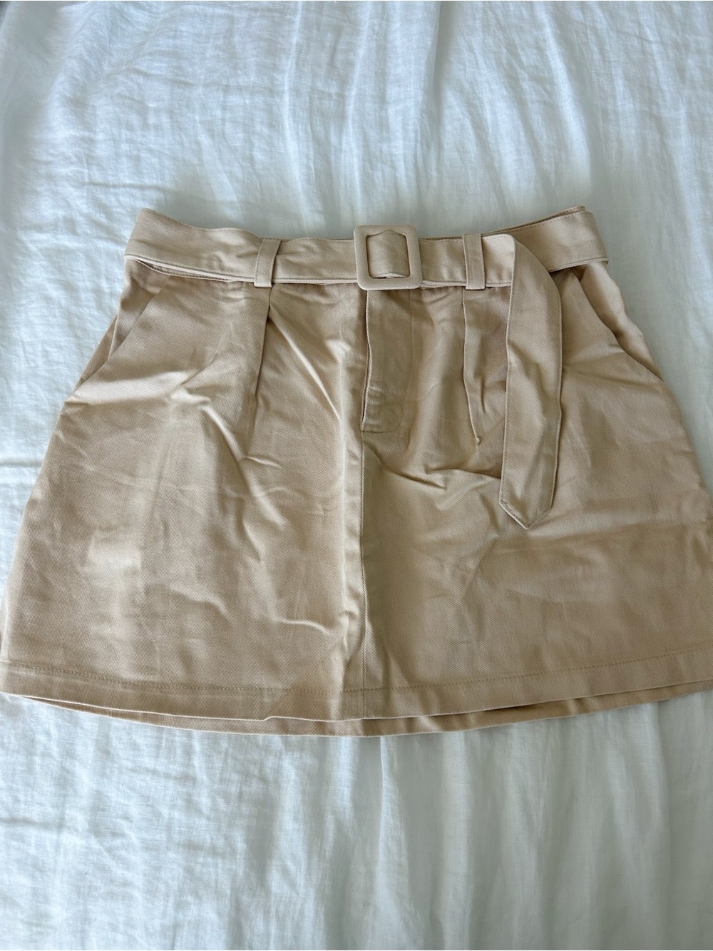 Edit by nine cream cargo mini skirt
